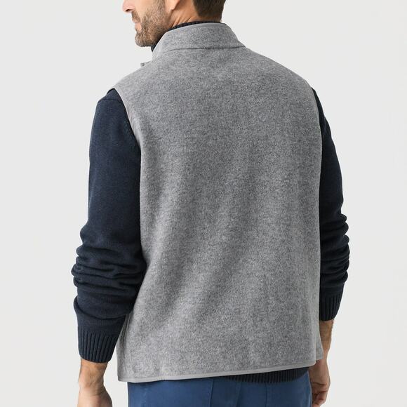 Peter Millar Wool Vest Crown Flex-Fleece Heather Gray XXL - Picture 2 of 11